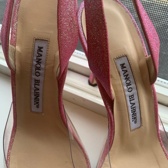 PINK SPARKLE Manolo Blahnik Slingback pumps - Picture 3 of 9